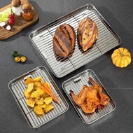 Tray Grill Pan Oven Stainless 430 with Mesh Frame Grill Tray Kitchenware Deep Square and Rectangle S