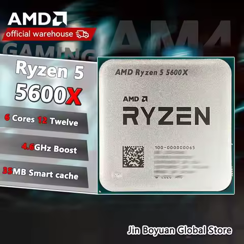 5600X New AMD Ryzen 5 5600X 3.7 GHz 6-Core 12-Thread CPU 7NM 65W L3=32M 100-000000065 Socket AM4