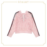 KLOSET Hooded Lace Jacket With Detail On Sleeves (SS19-T023) เสื้อคลุมแจ๊คเก็ตมีฮู้ด ผ้าลูกไม้