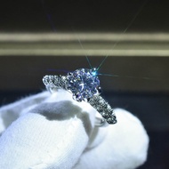 PT950 Platinum Plated Imitation Moissanite Goddess of Luck Ring Proposal Diamond Ring Carat