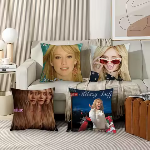 American singer H-Hilary Duff Pillow Case Office Cushions Suitable For Sofa Car Bedroom Decorative C