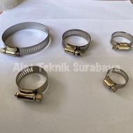 HOSE KLEM STAINLESS STEEL 1/2" 5/8" 3/4" 7/8"  INCH INCI CINCIN CLAMP SELANG AIR GAS LPG POMPA BENSIN KRAN