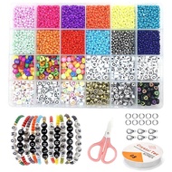 Glass Seed Beads Set Czech Charm Acrylic Letter Spacer Beads For Jewel Making Accessories DIY Necklace celets Beads Tool Kits