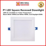 Perfect One P1 LED Die-Casting Square Downlight - 12w (4")/18w (6") available in Warm White Cool Whi
