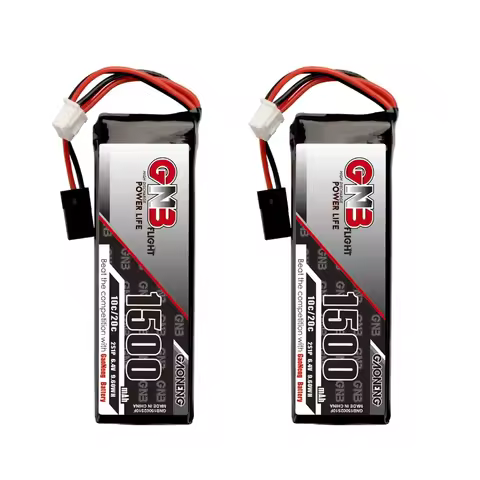 1/2PCS GaoNeng GNB 1500mAh 2S 6.4V 10C LiFePO4 LiFe Battery RX Receiver Pack With Futaba Connectors 