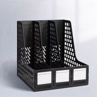 HOTBUY - A4 直立文件架 雜誌架 三聯文件架 檔案架 辦公室用品 文具 文件收納 (黑色)