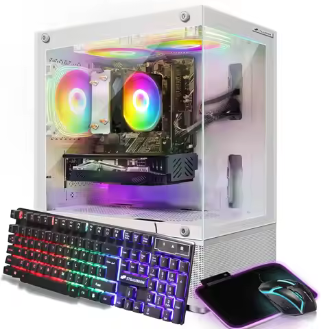 Stgaubron Gaming PC Computer Desktop, AMD Athlon 3000G 3.5G, Radeon RX 580 GDDR5, 16G DDR4, 1T SSD, 