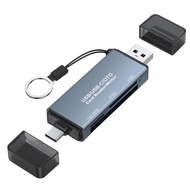 CCLCC Cf/sd/ เครื่องอ่านบัตร TF USB-A และ Type C การ์ดรีดเดอร์ SD Compact ตัวอ่านแฟลชเข้ากันได้กับ MacBook Pro/ Air Surface Pro 9/8/7 /X Samsung Galaxy S23/S22/21/20