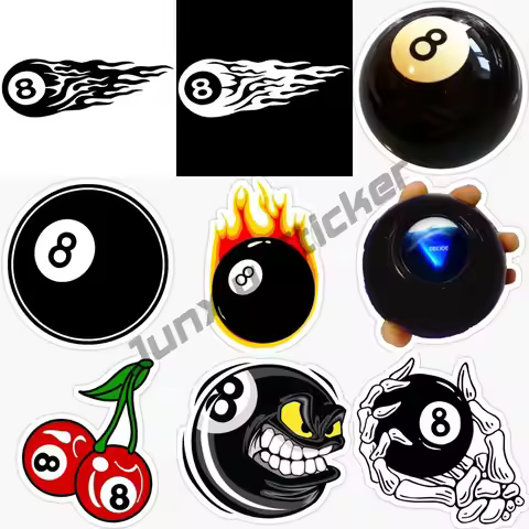 Car Stickers Funny Beach Volleyball 8 NO. Ball PVC Flame Graphic Decoration Car Sticker Creative Wat