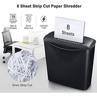 Bonsaii Shredders for Home, 8-Sheet StripCut CD and Credit Card Paper Shredder for Home Office Use, Shredder Machine wit