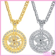 HIK Gold Silver Plated Chain for Men Women for w Dollar Sign Pendant Necklace Hip Hop Dollar Necklac