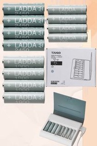 勁平  全新 LADDA充電池  AA2450  AA1900  AAA750  made in jp   可循環充電  另有8槽位充電器