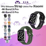 Xiaomi Smart Band 9 Pro Band 8 Pro Silicone Soft Color Strap 20mm Stainless Steel Buckle Mi Band 8 P