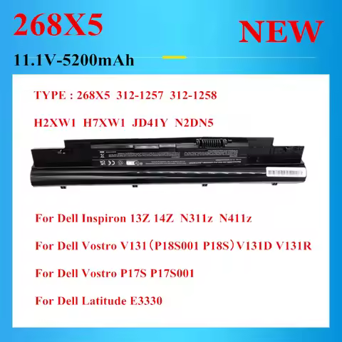 New 268X5 11.1V battery For Dell Inspiron 13Z 14Z N311z N411z For Vostro V131 V131D V131R P17S P17S0