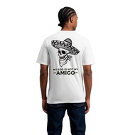 PUTIH KATUN Ribsgold Men's Distro T-shirt Amigo T shirt Tshirt White Cotton Short Sleeve T-shirt GRH