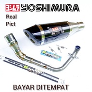 KNALPOT RACING YOSHIMURA R11 DUA LUBANG BEAT NMAX PCX VARIO AEROX FULL SYSTEM SUARA BASS ADEM | KNAL