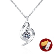 (With Gra Certificate)  Pt950 Moissanite Pendant Elegant White Diamond Necklace Fine Jewelry