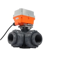 O2C8 3 Way Motorized Ball Valve Plastic PVC UPVC Flow Control Motorized Electric Ball Valve for Wate