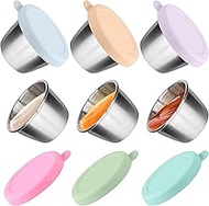 Salad Dressing Container to Go, 6x2.4 oz Small Containers with Lids, Reusable Sauce Containers for L