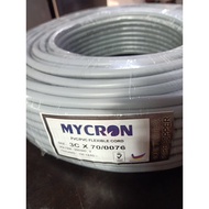 ELECTRICAL WIRE CABLE PVC FLEXIBLE 3 CORD 40/076 70/076 3 core  wire (100% PURE COPPER) kabel elektr