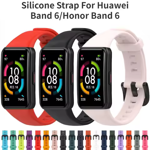 Silicone Strap For Huawei Band 6/Honor Band 6 Original Sports Soft bracelet Belt For Huawei Band 6 r