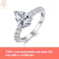 XICYI Super Luxury 3ct Real Moissanite Diamond Ring 100% S925 Silver 4 Claws Cluster Thick Gold Plat