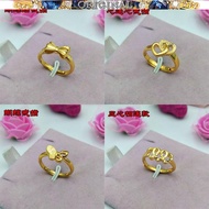 916 gold ring female fashion wild 916 gold bow clover ring jewelry in stock