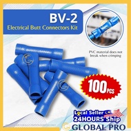 [100PCS] BV-2 Penyambung Wayar Elektrik Insulated Wire Terminal Electrical Cable Link Cable Lug Waya