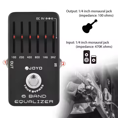 JOYO 6 Band EQ Guitar Pedal Equalizer Effect Pedal for Electric Guitar Effect Pedal True Bypass DC 9