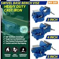 MYDIYSDNBHD - 3" 4" Swivel Base Bench Vise / Heavy Duty Bench Vise / Swivel Bench Vice / Bench Vise