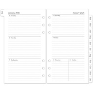 2026 Perancang Mingguan & Bulanan Isi Semula A6 Sisipan Perancang Saiz Kecil dengan Tab Bulanan Saiz