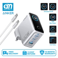 Anker New B121B (100W) 3-Port GaN&Ultra-Compact Wall Adapter Smart Display and Touch Control For Mac