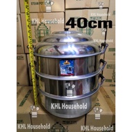 32cm-40cm PERIUK PENGUKUS CAP KUCING Aluminium 3 LAYER Steam Pot Steamer Cookware Pot/ Periuk Kukus