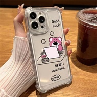 casing For Realme C53 C51 C35 C33 C31 C55 C61 C63 Note 50 Empat sudut silikon kes telefon beruang be