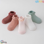 QBK6Q 5Pairs Baby Ruffle Socks, Cotton Lace Kids Tube Sock, Sweet Non-slip Newborn Infant Toddle Wal