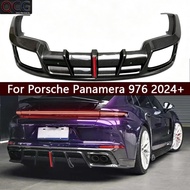 For Porsche Panamera 976 2024+ Carbon Fiber Car Back lip Rear Bumper Diffuser Splitters Spoiler Shun
