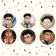 Cartoon Cool Gyomei Himejima Anime Round Laser Badge Cartoon Brooch Clothes Backpack Accessories Lap