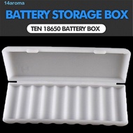 AROMA Battery Holder White Durable 18650 Battery Organizer 10X18650 Storage Box