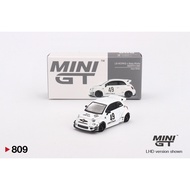 Mini GT #809 LB-WORKS x Abas Works ABARTH 595 Gara White (Blister Packaging) 1/64 diecast
