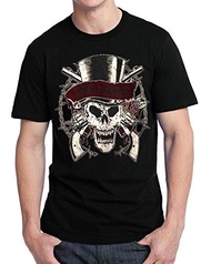 fashion T-shirt  Men s Shirt  GUNS N ROSES SLASH Skull TOP HAT  Casual T-Shirt