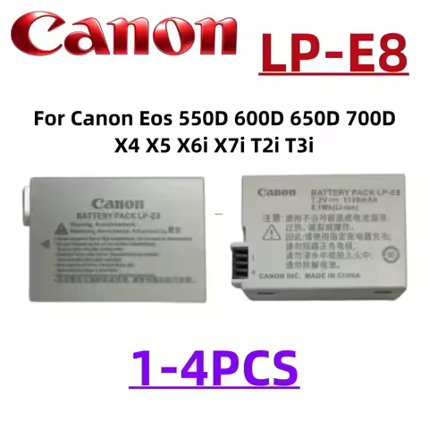 Original 1120mAh 7.2V LP-E8 LP E8 Batteries LPE8 Battery for Canon EOS 550D 600D 650D 700D X4 X5 X6i