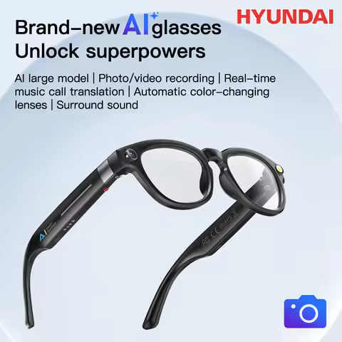 HYUNDAI Q8 AI Smart Camera Glasses Real-Time Translation HD Image Stabilization Music Sunglasses For