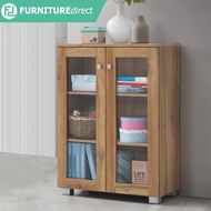 Furniture Direct AWANA 2 glass door storage.cabinet/ rak buku/ kabinet buku/glass cabinet display/glass cabinet ikea