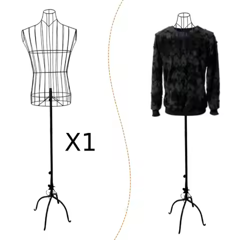 Female Wire Dress Form Adjustable Height Iron Mannequin Dress Display Stand for Boutique Window and 
