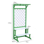 Multi-Layer Balcony Solid Wood Green Colour Flower Rack 170cm