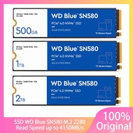 SN580 SSD WD Blue NVMe 500GB 1TB 2TB PCIe4.0 4150MB/s M.2 2280 Drives for Laptops Computer PC