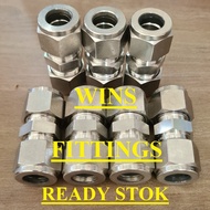 FD-LOK Union Connector 8 mm OD SS 316 Instrument tube 8mm Stainless Steel Unions Connectors connecto