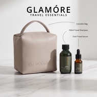 GLAMORE GROW Starter Kit | Shampoo 100ml + Serum 15ml + Cosmetic Travel Pouch