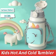 Kids Hot And Cold Tumbler Set For boys girls Aqua flask thermos cup Water bottle with straw