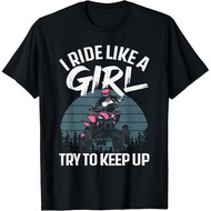 Men's cotton T-shirt Funny ATV 4 Wheeler Design For Girls Kids Women Quad Riding T-Shirt Fast Shippi